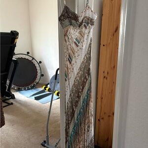 Elegant Multicolor Maxi Dress Back tie- Free People